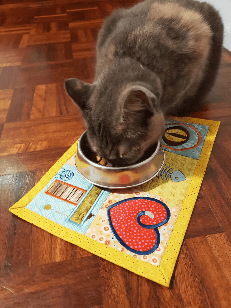 Cat Food Mat 4x4 5x5 6x6 - Sweet Pea
