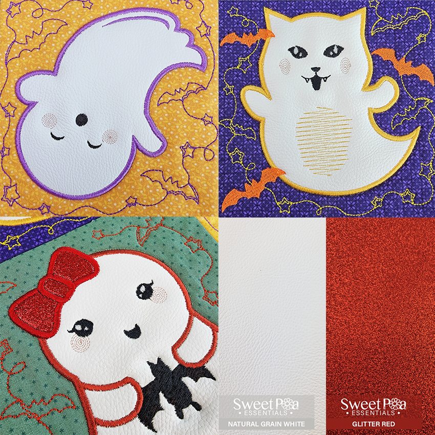 Cute Ghost Runner 4x4 5x5 6x6 7x7 In the hoop machine embroidery designs