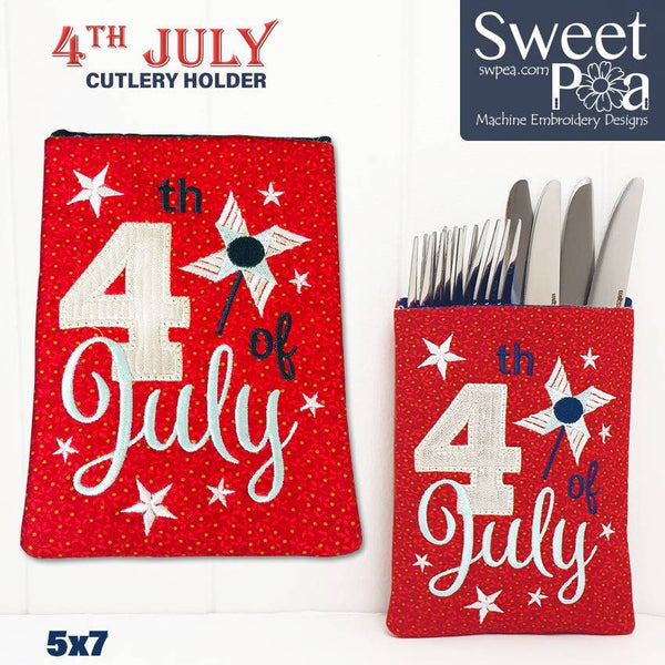 4th of July Cutlery Holder 5x7 - Sweet Pea