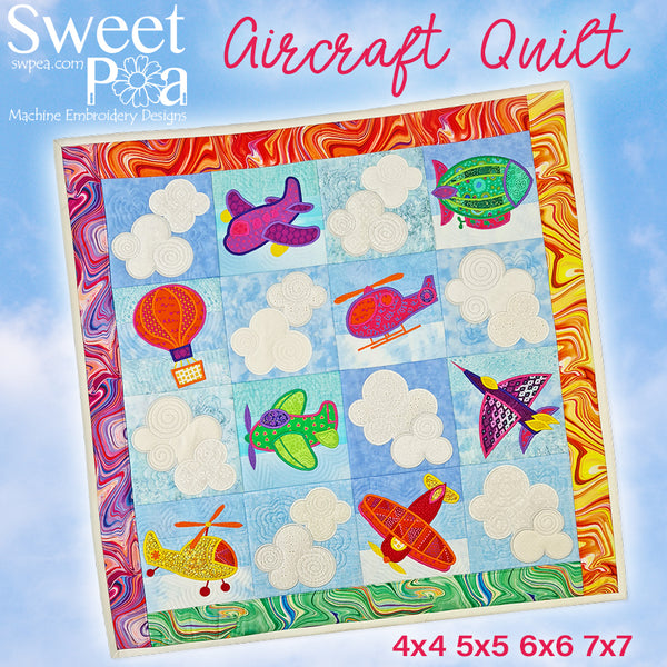 Aircraft Quilt 4x4 5x5 6x6 7x7 | Sweet Pea.