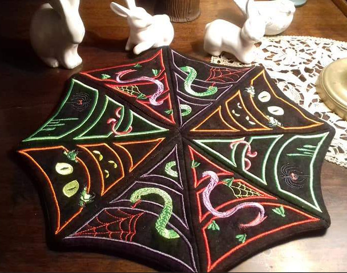 Spiders Web Table Centre 5x7 6x10 7x12 - Sweet Pea Australia In the hoop machine embroidery designs. in the hoop project, in the hoop embroidery designs, craft in the hoop project, diy in the hoop project, diy craft in the hoop project, in the hoop embroidery patterns, design in the hoop patterns, embroidery designs for in the hoop embroidery projects, best in the hoop machine embroidery designs perfect for all hoops and embroidery machines