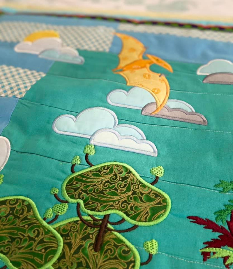 Dinosaur in the Cretaceous (Floating) Quilt 5x7 | Sweet Pea.