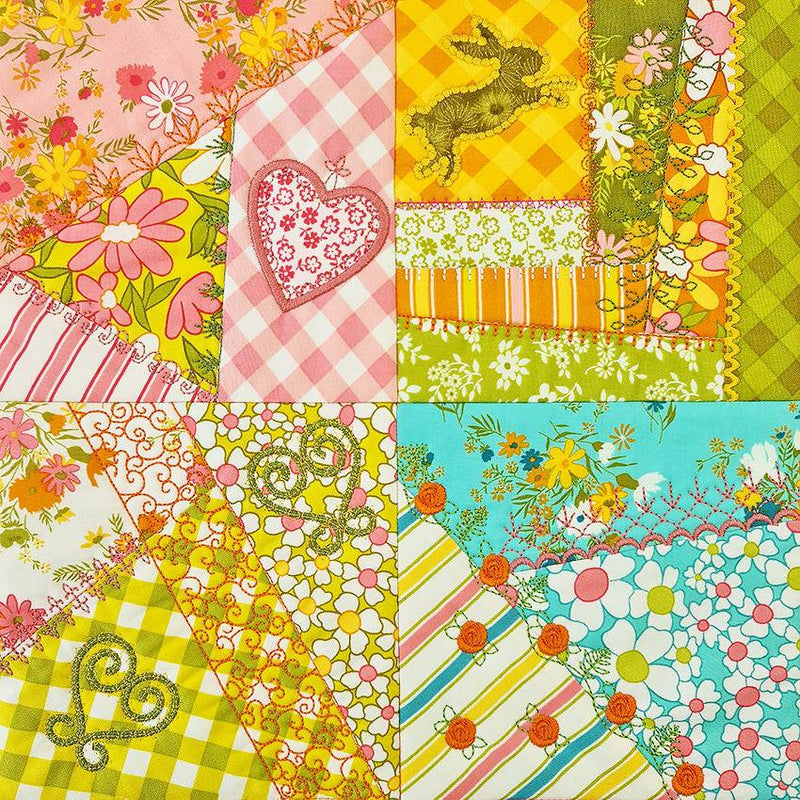 Crazy patchwork quilt blocks set 1 5x5 6x6 7x7 8x8 9x9 10x10 - Sweet Pea