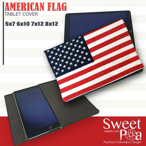 American Flag Tablet Cover 5x7 6x10 7x12 and 8x12 - Sweet Pea