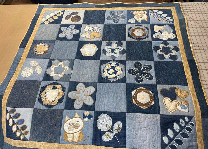 Flowers in a Denim Pocket Quilt - Therm O Web