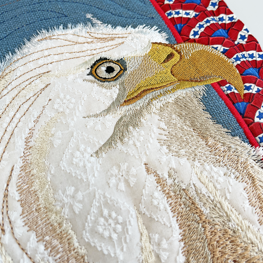 Bald Eagle Add-on Block 5x7 6x10 7x12 - Sweet Pea Australia In the hoop machine embroidery designs. in the hoop project, in the hoop embroidery designs, craft in the hoop project, diy in the hoop project, diy craft in the hoop project, in the hoop embroidery patterns, design in the hoop patterns, embroidery designs for in the hoop embroidery projects, best in the hoop machine embroidery designs perfect for all hoops and embroidery machines