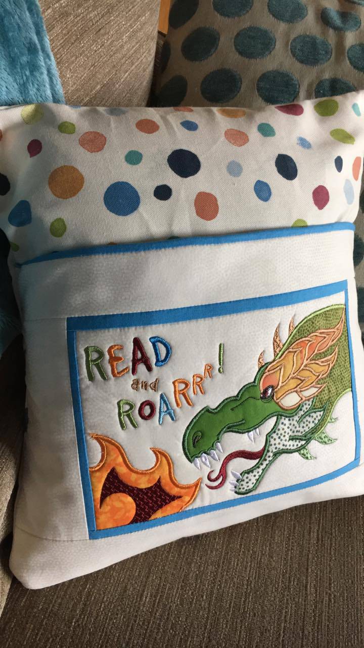 Dragon Reading Pillow 5x7 6x10 8x12 - Sweet Pea
