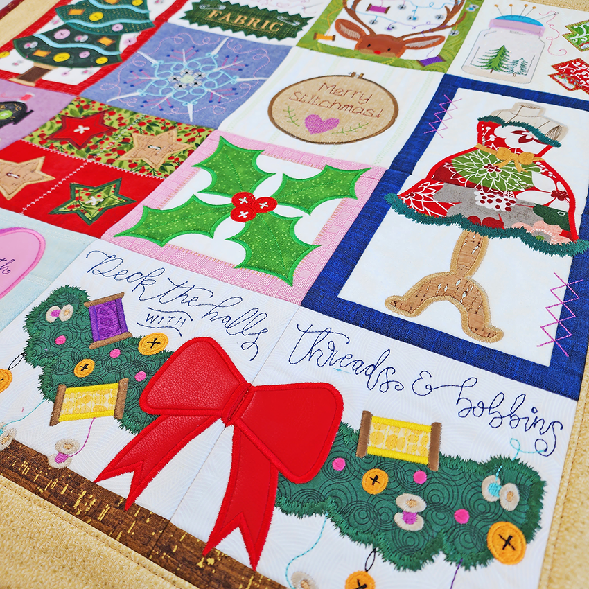 Sew This is Christmas Quilt 4x4 5x5 6x6 7x7 In the hoop machine embroidery designs