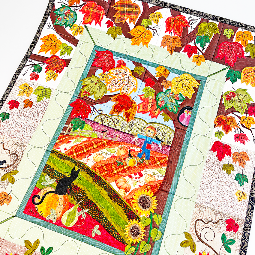 An Autumn Day Quilt 4x4 5x5 6x6 7x7 8x8 In the hoop machine embroidery designs