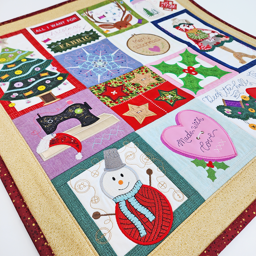 Sew This is Christmas Quilt 4x4 5x5 6x6 7x7 In the hoop machine embroidery designs