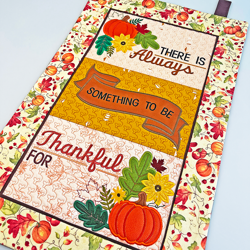 Gratitude Hanger 5x7 6x10 7x12 In the hoop machine embroidery designs