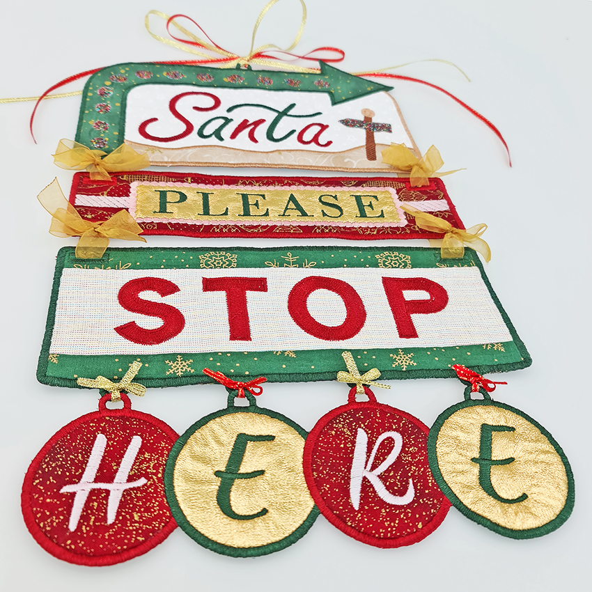 Santa Please Stop Here Hanger 5x7 6x10 7x12 - Sweet Pea Australia In the hoop machine embroidery designs. in the hoop project, in the hoop embroidery designs, craft in the hoop project, diy in the hoop project, diy craft in the hoop project, in the hoop embroidery patterns, design in the hoop patterns, embroidery designs for in the hoop embroidery projects, best in the hoop machine embroidery designs perfect for all hoops and embroidery machines