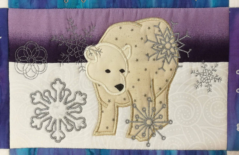 Snowflakes and Animals Quilt Block and Table Runner 6x10 8x12 - Sweet Pea