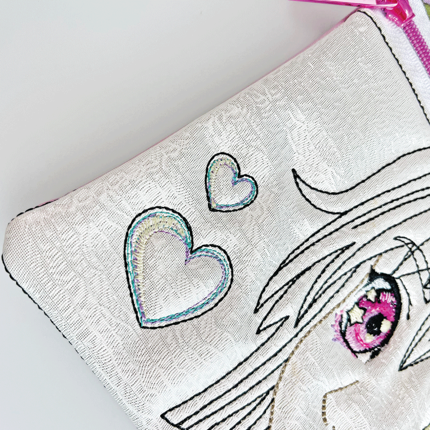 Anime Inspired Cosmetic Bag 5x7 6x10 8x12 9.5x14 - Sweet Pea Australia In the hoop machine embroidery designs. in the hoop project, in the hoop embroidery designs, craft in the hoop project, diy in the hoop project, diy craft in the hoop project, in the hoop embroidery patterns, design in the hoop patterns, embroidery designs for in the hoop embroidery projects, best in the hoop machine embroidery designs perfect for all hoops and embroidery machines