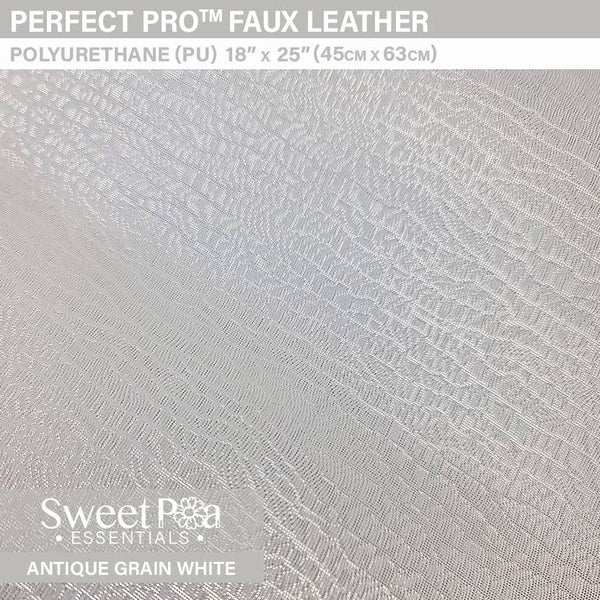 Perfect Pro™ Faux Leather - Antique Grain White 0.8mm - Sweet Pea