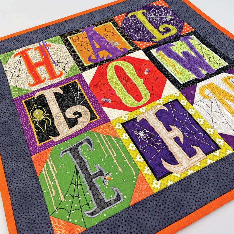 Arachnid Halloween Quilt 4x4 5x5 6x6 7x7 - Sweet Pea In The Hoop Machine Embroidery Design