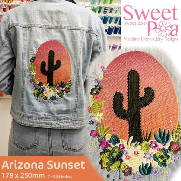 Arizona Sunset Embroidery Design - Sweet Pea