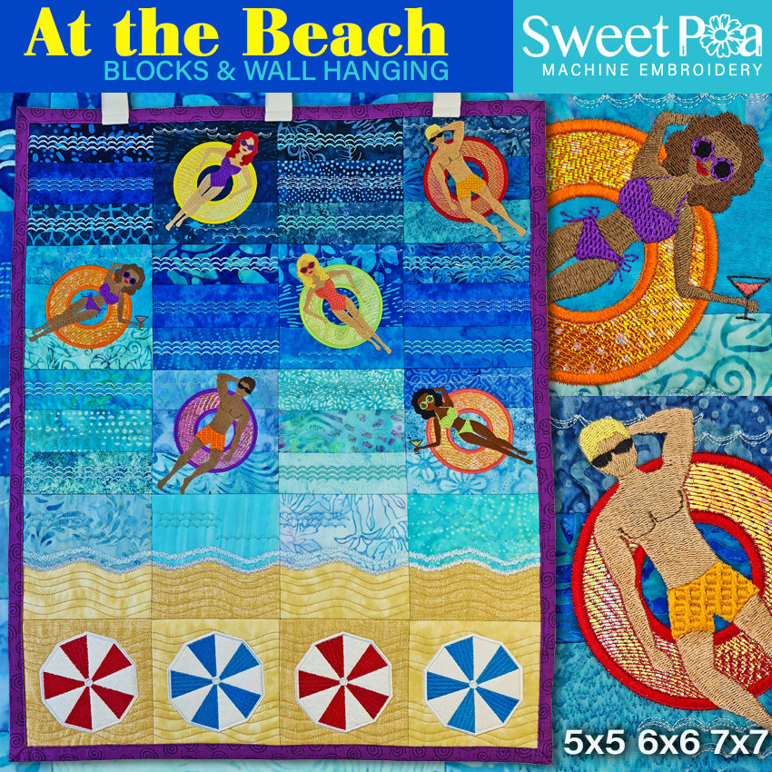 At the Beach Blocks and Wall Hanging 4x4 5x5 6x6 7x7 - Sweet Pea Australia In the hoop machine embroidery designs. in the hoop project, in the hoop embroidery designs, craft in the hoop project, diy in the hoop project, diy craft in the hoop project, in the hoop embroidery patterns, design in the hoop patterns, embroidery designs for in the hoop embroidery projects, best in the hoop machine embroidery designs perfect for all hoops and embroidery machines