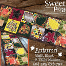Autumn Quilt Block and Table Runner 4x4 5x5 6x6 7x7 Hoop - Sweet Pea