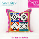 Aztec Style Chenille Cushion 4x4 5x5 6x6 7x7 and 8x8 - Sweet Pea