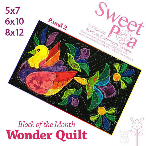 BOM Block of the month wonder quilt block 2 - Sweet Pea