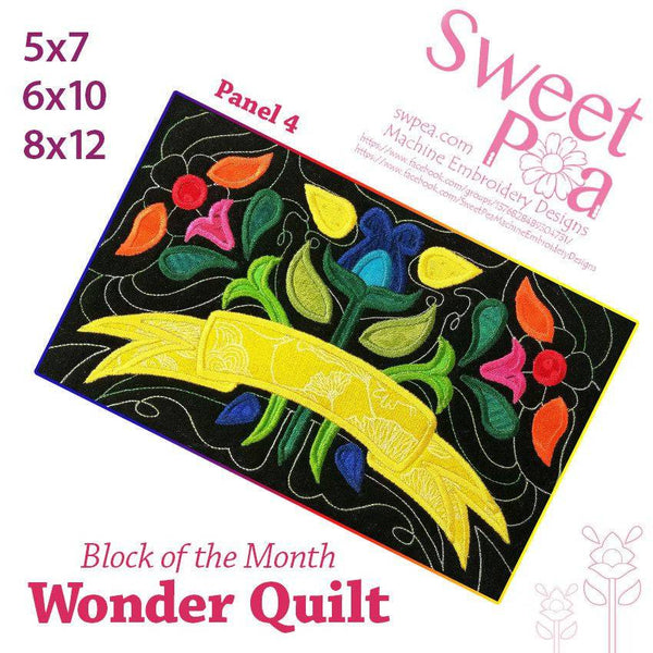 BOM Block of the month wonder quilt block 4 - Sweet Pea