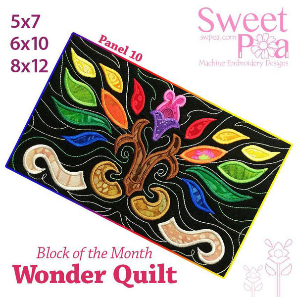 BOM Block of the month wonder quilt block 10 - Sweet Pea