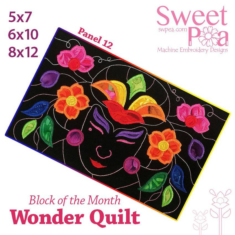 BOM Block of the month wonder quilt block 12 - Sweet Pea