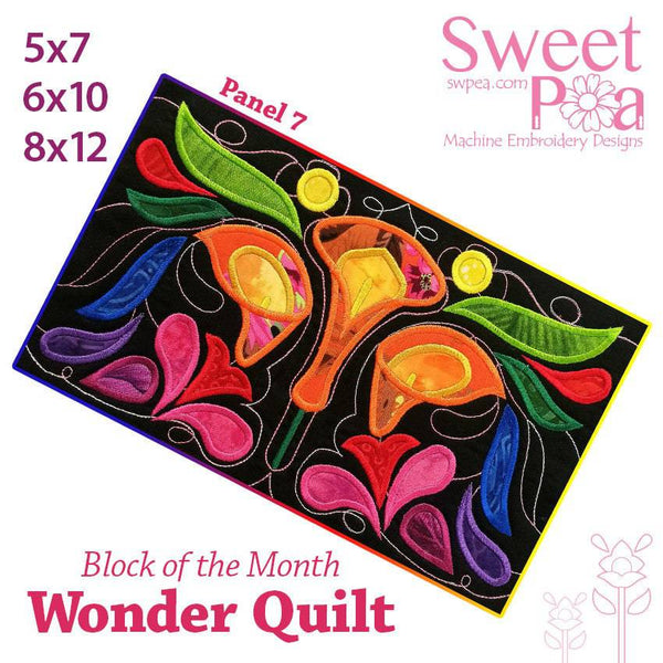 BOM Block of the month wonder quilt block 7 - Sweet Pea