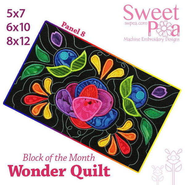 BOM Block of the month wonder quilt block 8 - Sweet Pea