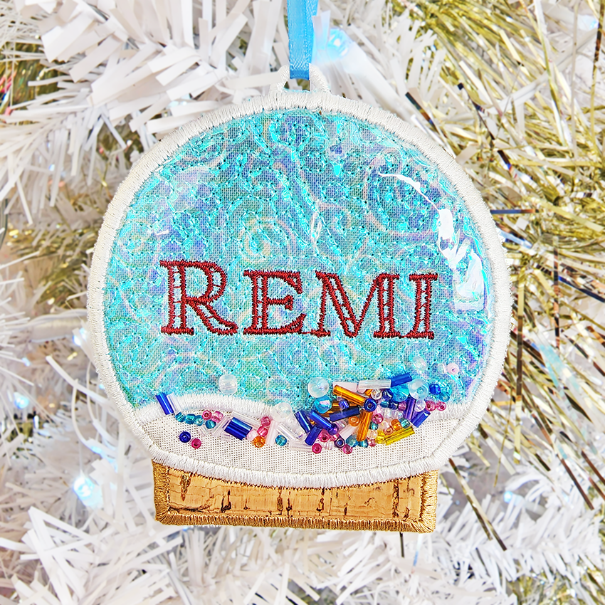 Snow Globe Ornaments Set Two 4x4 In the hoop machine embroidery designs