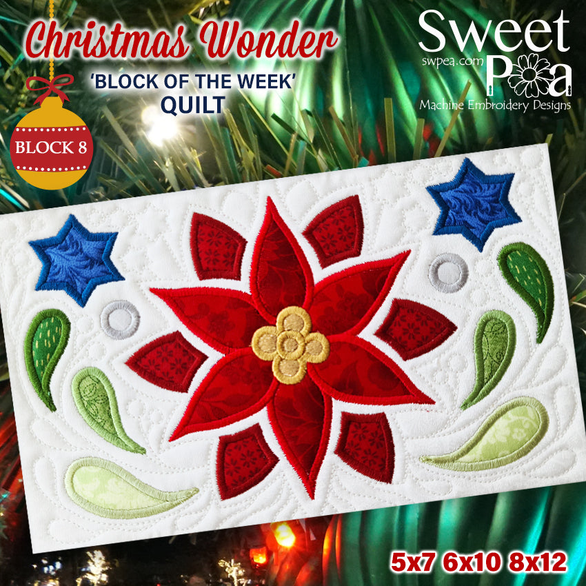 BOW Christmas Wonder Mystery Quilt Block 8 - Sweet Pea Australia In the hoop machine embroidery designs. in the hoop project, in the hoop embroidery designs, craft in the hoop project, diy in the hoop project, diy craft in the hoop project, in the hoop embroidery patterns, design in the hoop patterns, embroidery designs for in the hoop embroidery projects, best in the hoop machine embroidery designs perfect for all hoops and embroidery machines