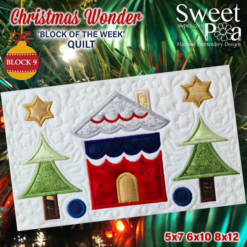 BOW Christmas Wonder Mystery Quilt Block 9 - Sweet Pea Australia In the hoop machine embroidery designs. in the hoop project, in the hoop embroidery designs, craft in the hoop project, diy in the hoop project, diy craft in the hoop project, in the hoop embroidery patterns, design in the hoop patterns, embroidery designs for in the hoop embroidery projects, best in the hoop machine embroidery designs perfect for all hoops and embroidery machines