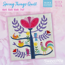 BOW Spring Things Quilt - Block 11 - Sweet Pea In The Hoop Machine Embroidery Design