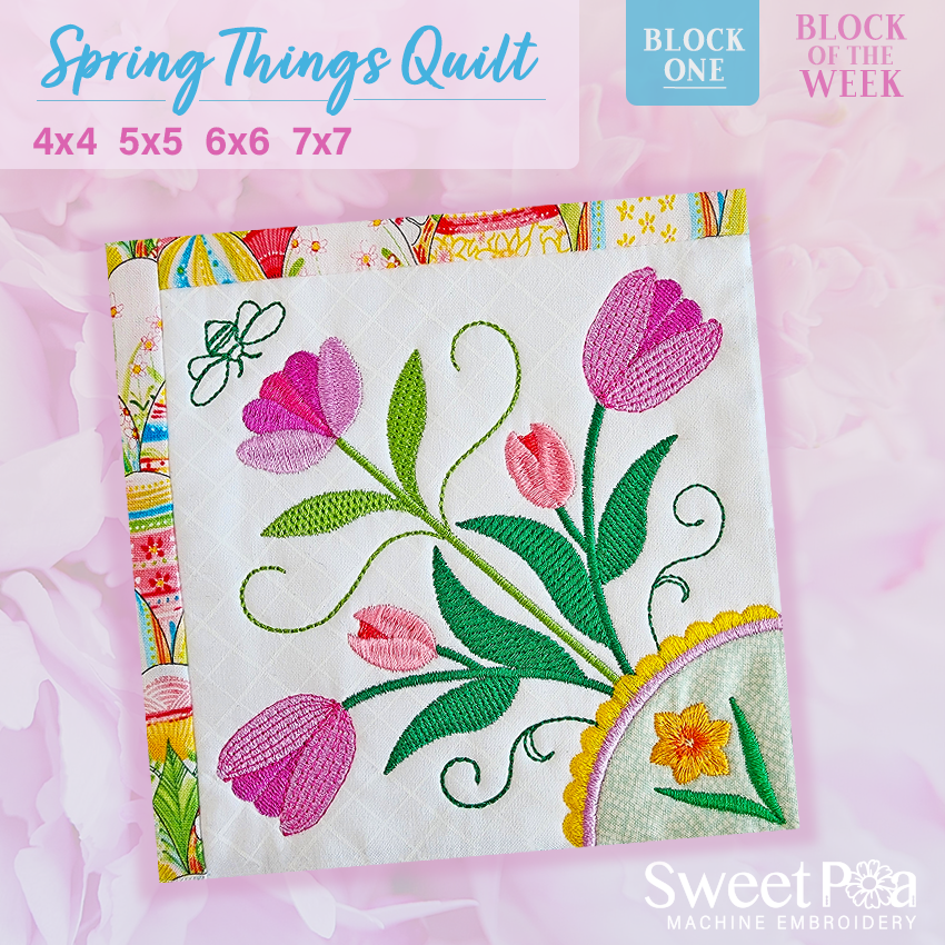 Spring Things Bob BOW Spring Things Quilt - Block 1