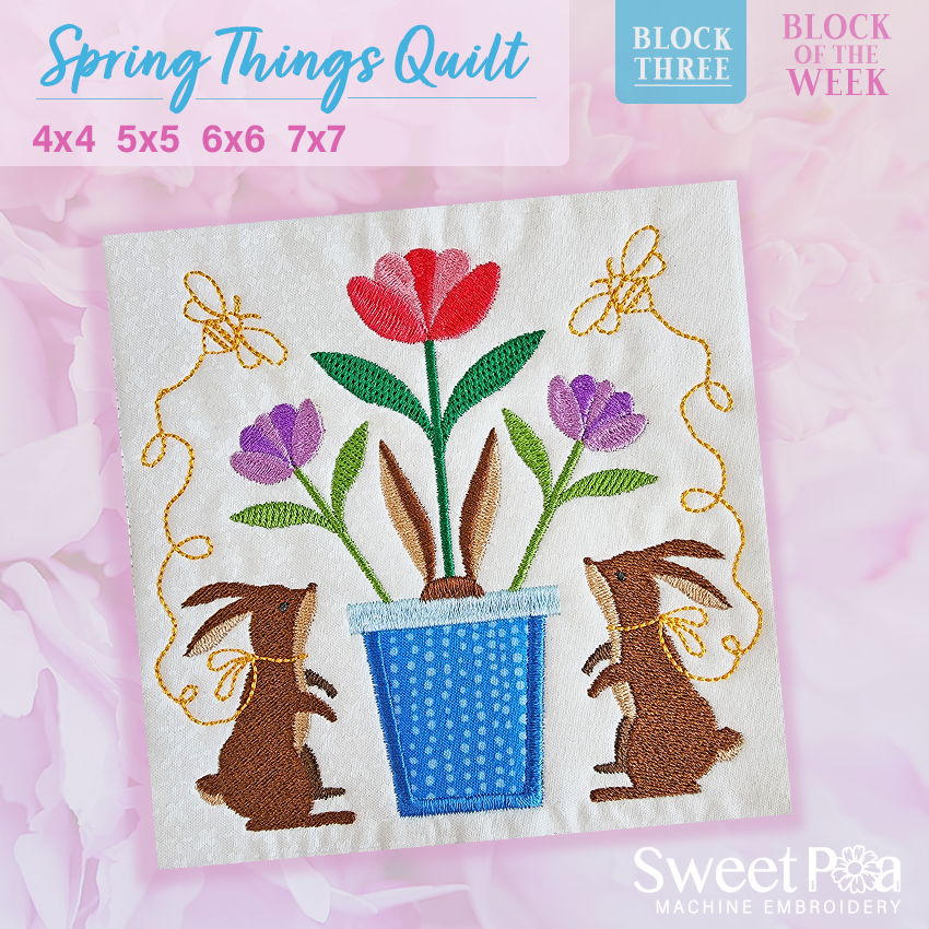 Spring Things Bob BOW Spring Things Quilt - Block 3