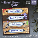 witchy wares bom quilt block 4 and sizes