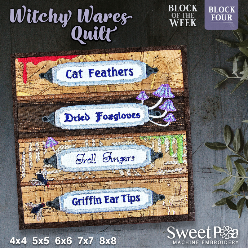 witchy wares bom quilt block 4 and sizes
