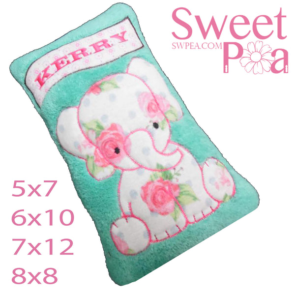 Baby Elephant Pillow 5x7 6x10 7x12 8x8 - Sweet Pea