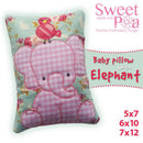 Baby Pillow with Elephant 5x7 6x10 7x12 - Sweet Pea