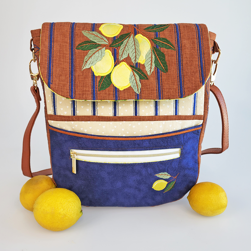 Lemon Lane Bag Set In the hoop machine embroidery designs