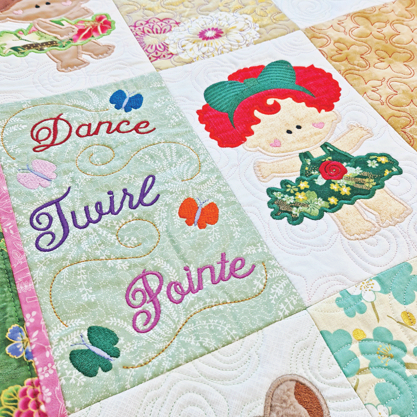 Ballerina Quilt for 5x7 and 6x10 - Sweet Pea Australia In the hoop machine embroidery designs. in the hoop project, in the hoop embroidery designs, craft in the hoop project, diy in the hoop project, diy craft in the hoop project, in the hoop embroidery patterns, design in the hoop patterns, embroidery designs for in the hoop embroidery projects, best in the hoop machine embroidery designs perfect for all hoops and embroidery machines