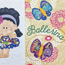 Ballerina Quilt for 5x7 and 6x10 - Sweet Pea In The Hoop Machine Embroidery Design