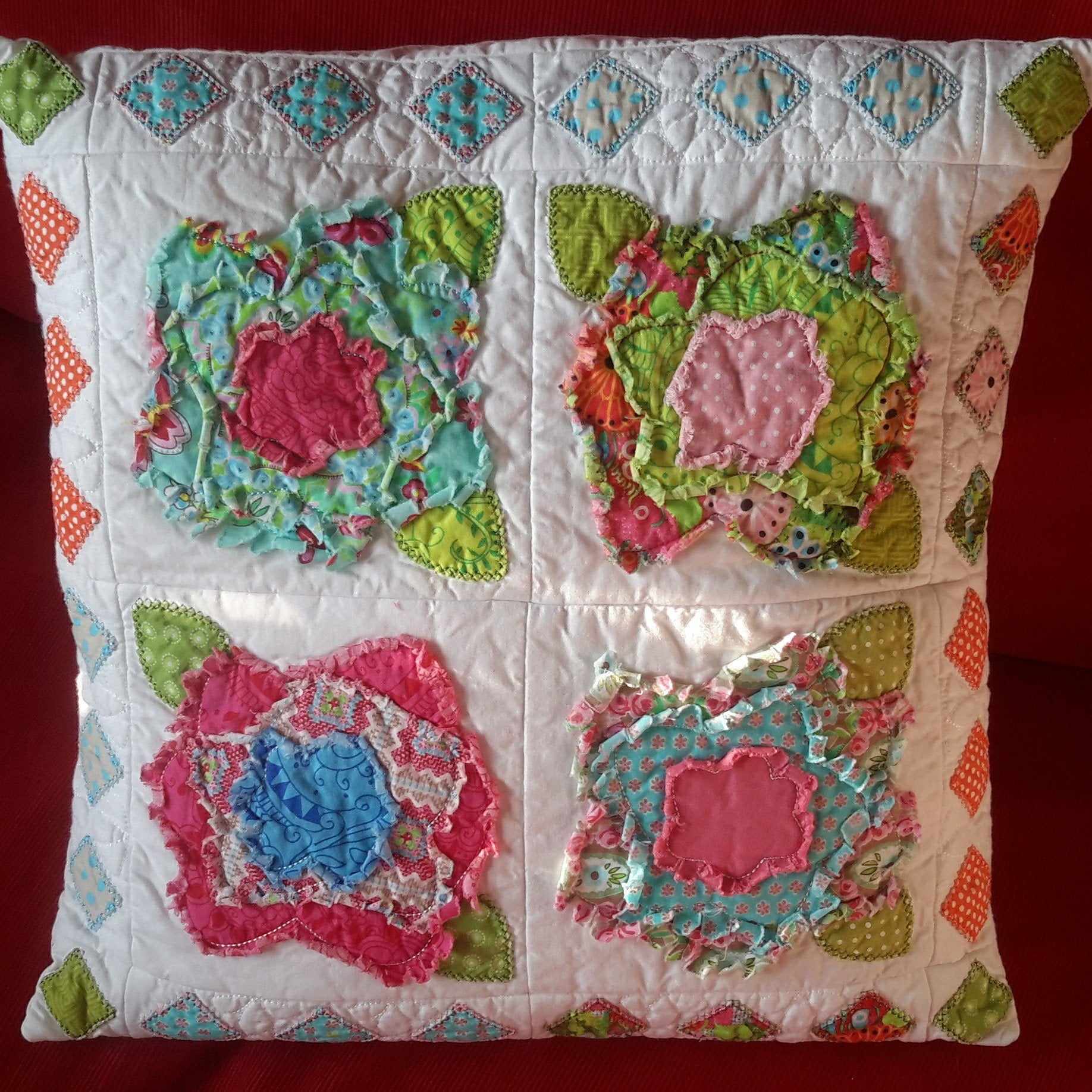 Rose Quilt -twelve offers embroidered quilt blocks