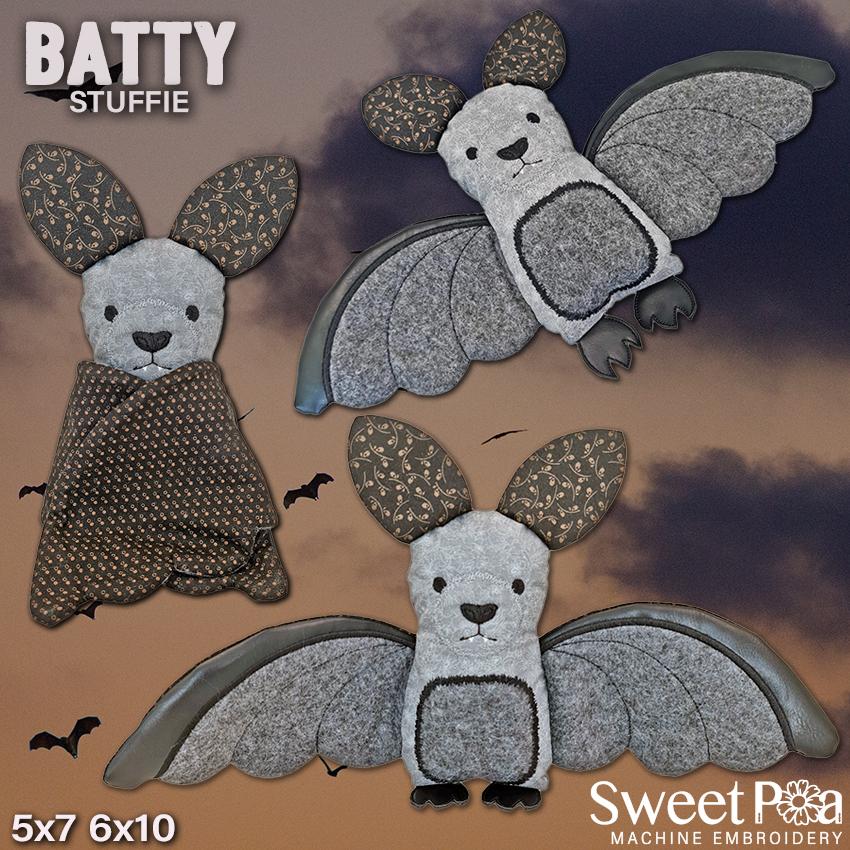 Batty Stuffie 5x7 6x10 - Sweet Pea Australia In the hoop machine embroidery designs. in the hoop project, in the hoop embroidery designs, craft in the hoop project, diy in the hoop project, diy craft in the hoop project, in the hoop embroidery patterns, design in the hoop patterns, embroidery designs for in the hoop embroidery projects, best in the hoop machine embroidery designs perfect for all hoops and embroidery machines