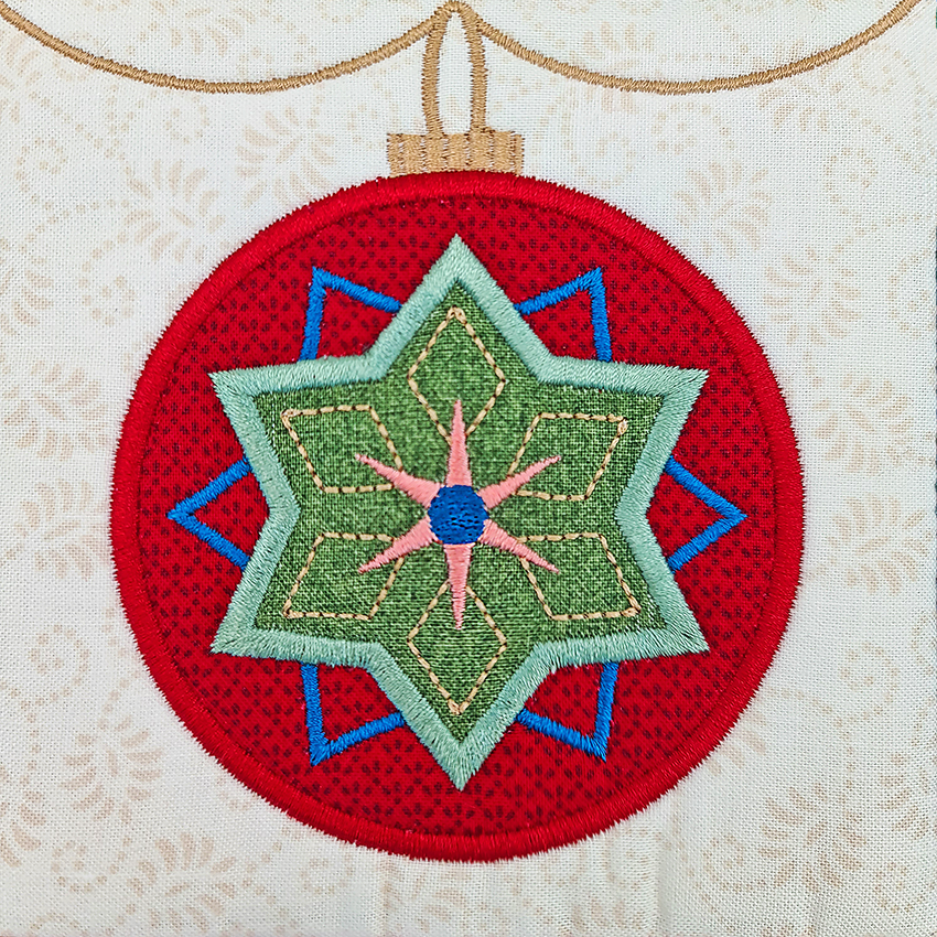 Bauble Placemat 4x4 5x5 6x6 7x7 - Sweet Pea Australia In the hoop machine embroidery designs. in the hoop project, in the hoop embroidery designs, craft in the hoop project, diy in the hoop project, diy craft in the hoop project, in the hoop embroidery patterns, design in the hoop patterns, embroidery designs for in the hoop embroidery projects, best in the hoop machine embroidery designs perfect for all hoops and embroidery machines