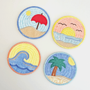 Beach Scene Coasters 4x4 5x5 6x6 - Sweet Pea In The Hoop Machine Embroidery Design