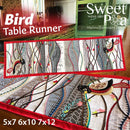 Bird Table Runner 5x7 6x10 and 7x12 - Sweet Pea