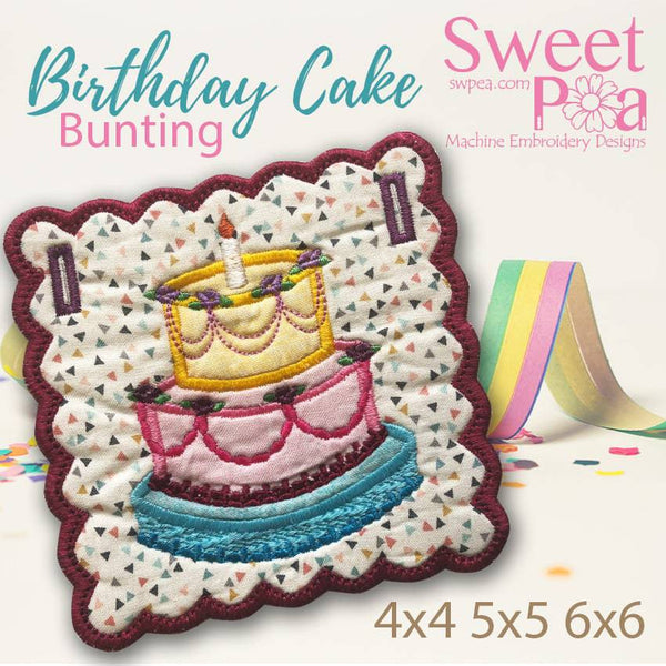 Lovely Birthday Cake Includes Both Applique and Stitched – Daily Embroidery