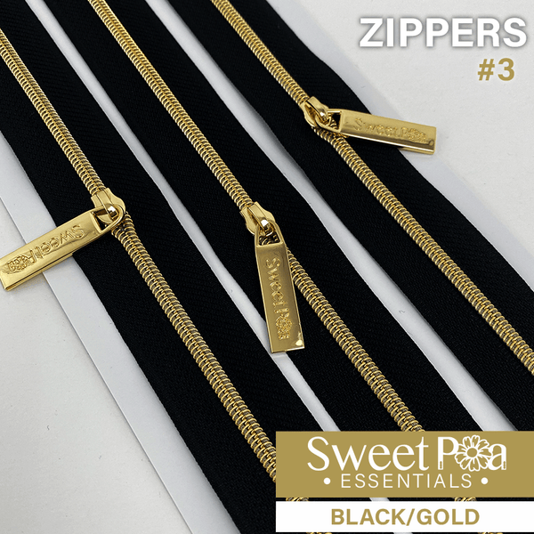 Sweet Pea #3 Zippers - Black/Gold - Sweet Pea